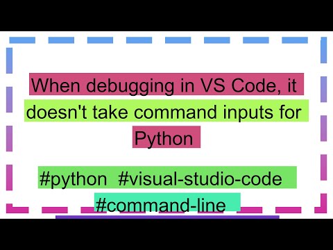 When debugging in VS Code, it doesn't take command inputs for Python