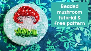 29. Beading inspiration | mushroom | Free pattern | beading for beginners  #slowstitching