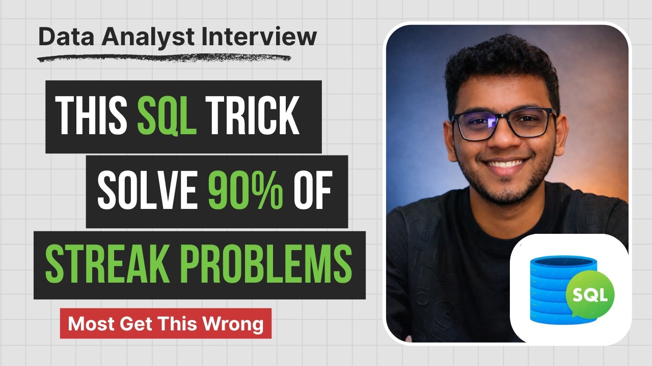 Advanced SQL Interview Question | Solve Streak Problems with This Logic ...