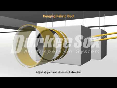 Fabric Duct Durkeesox installation- Double row cable suspension