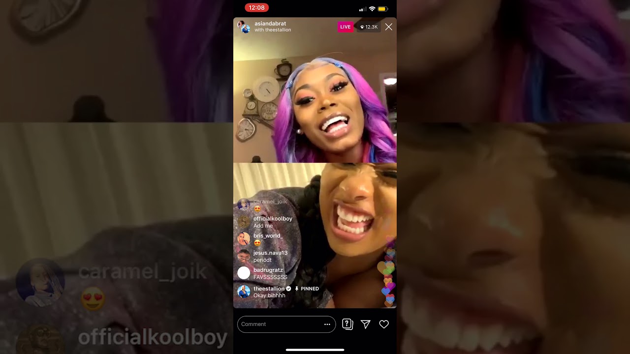 Megan Thee Stallion and Asian Doll on Instagram Live 9/18/19
