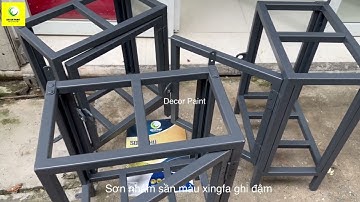 Mẫu sơn nhám sần màu xingfa ghi đậm cho sắt hộp mạ kẽm