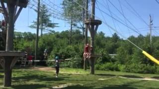 Luke on zip line - monkey trunks