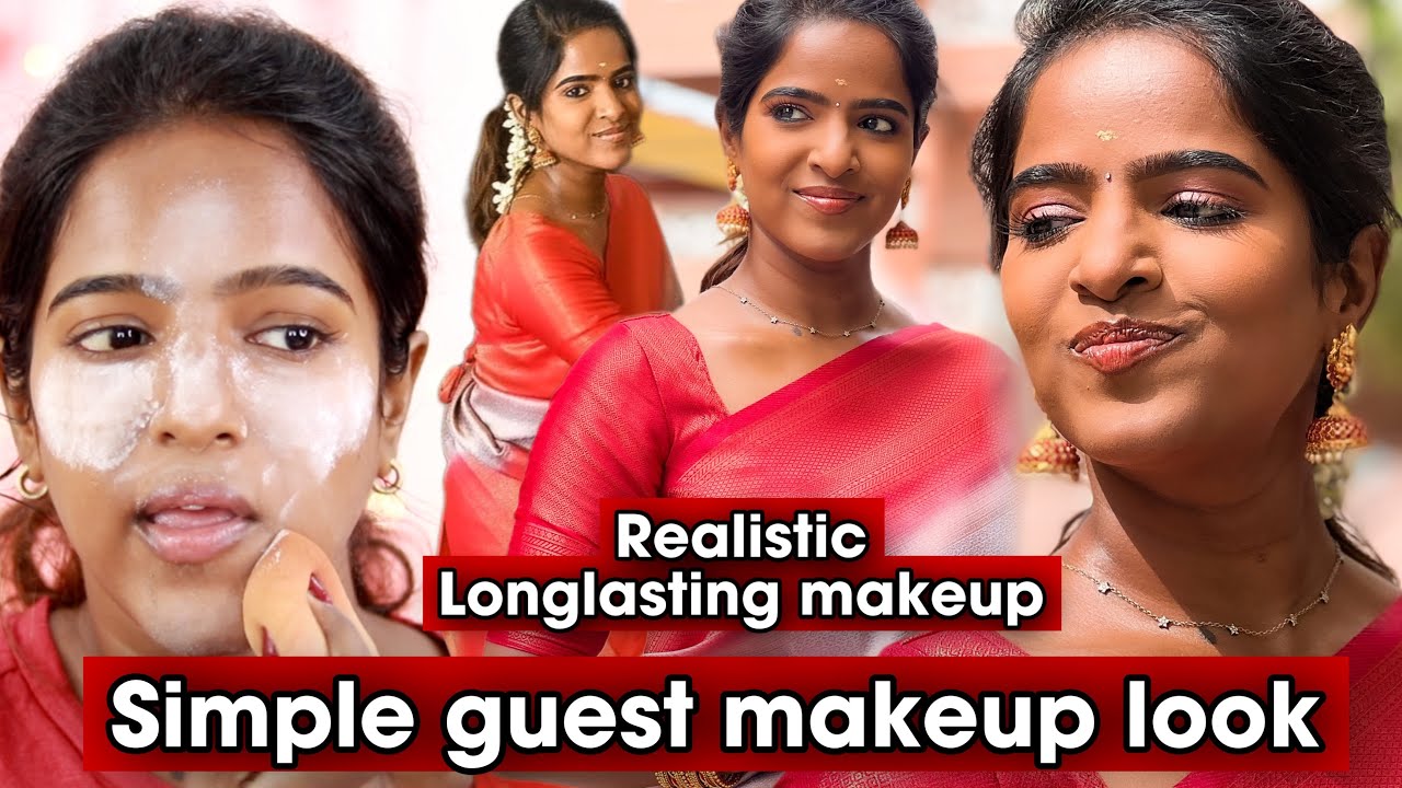 Simple & Realistic Guest GRWM-Sweatproof Makeup for “NON-AC”area-Recreating My Recent Guest Makeup🥰