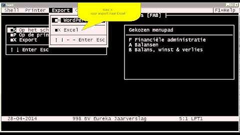 Exporteren naar Excel vanuit Exact voor Dos