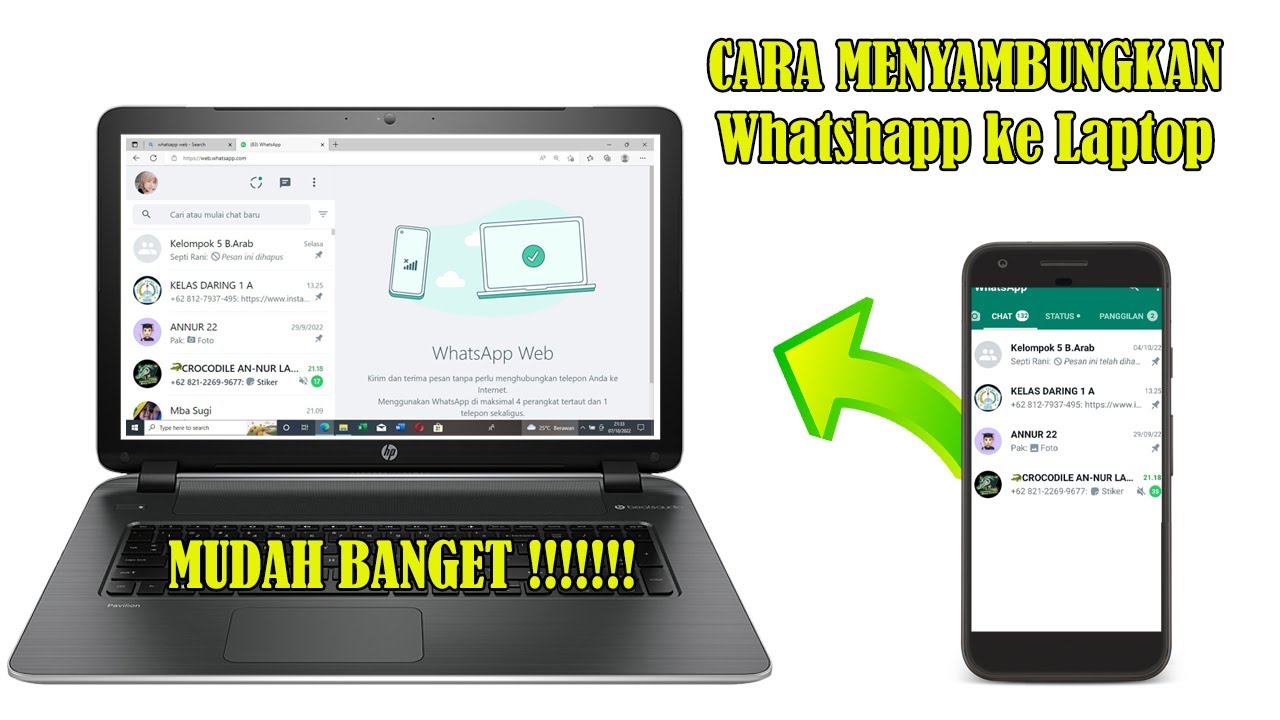 Cara menghubungkan WhatsApp dari hp ke laptop || Mudah sekali. - YouTube