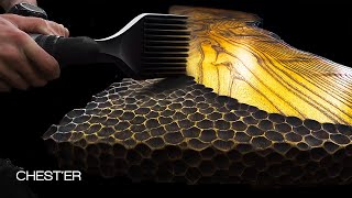 Process of carpentry CHEST'ER Trypophobia test Woodworking