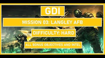 C&C 3: Tiberium Wars - GDI - Mission 03: Langley AFB - Hard - All bonuses and intel