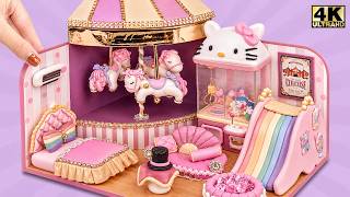 DIY Hello Kitty Miniature Carnival House with Champagne Gold Carousel, Pastel | 헬로키티 미니 놀이공원 클레이 하우스 screenshot 2