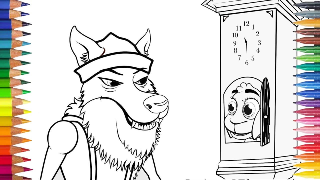 Dibujar y Colorea | Dibujos Para Niños | Aprender Colores | El Lobo y