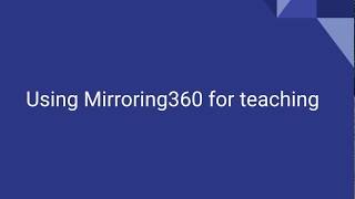 iPad screen projection (Using Mirroring360 for teaching)