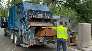 Garbage Truck Packing Bulky Trash- Pak Mor & New Way Rear Loader Compilation