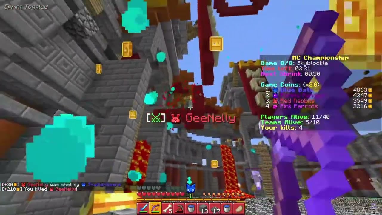 Joel casually picks up 9 kills in skyblockle
