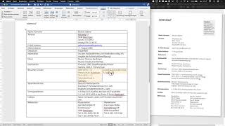 Bewerbungsmappe Teil1 Lebenslauf Tabelle