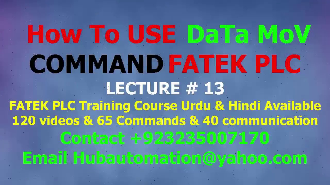 How to use fatek plc Data Move Command & fatek plc Data Convert  data register urdu hindi lecture 13