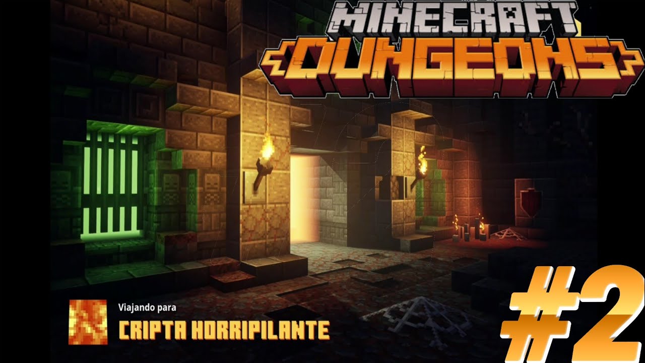 MINECRAFT DUNGEONS #2 - A Cripta Horripilante e o porco fujão - YouTube