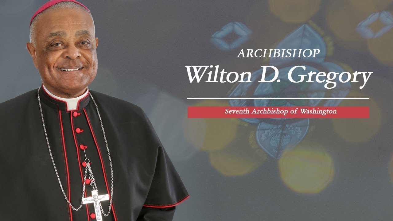 Archbishop designated by Pope Francis to the Archdiocese of Washington,  Archbishop Wilton D. Gregory, speaks during a news conference as Cardinal  Donald Wuerl looks on, at Washington Archdiocesan Pastoral Center in  Hyattsville