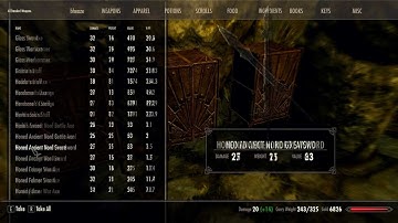 Skyrim ALL WEAPONS, ARMOUR, ITEMS REVEALED testing hall