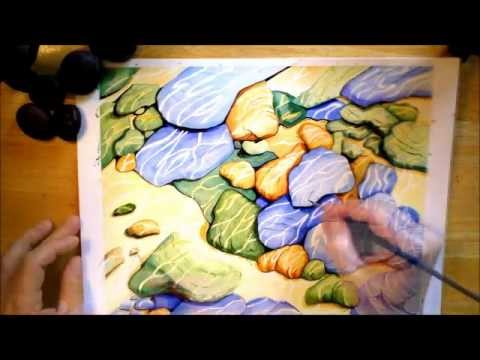 River Stones Watercolor Painting Process Time Lapse YouTube Hqdefault