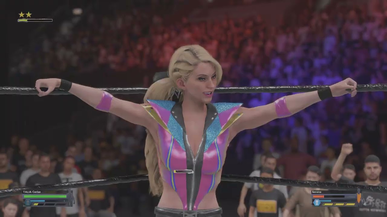 WWE 2K24: Talia Cerise Vs Serena (Low blow match) (Retake video)