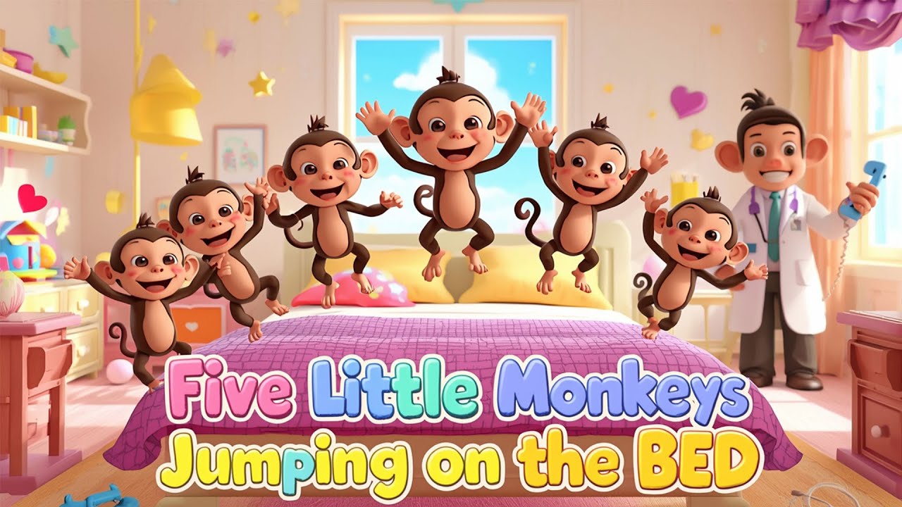 🐵 Five Little Monkeys Song for Kids | Fun Nursery Rhyme 🎵 - YouTube
