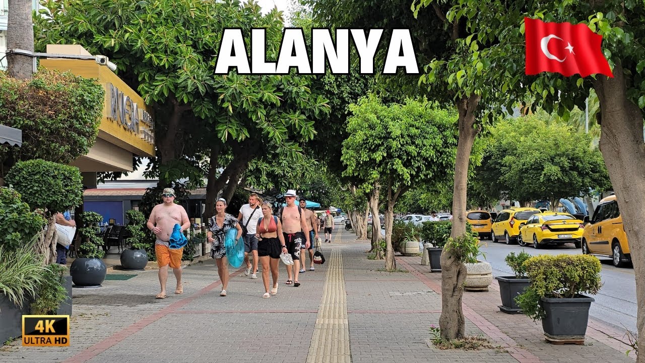 Alanya City Center Walking Tour Tyrkey August 2025 | Alanya Antalya Türkiye 4K