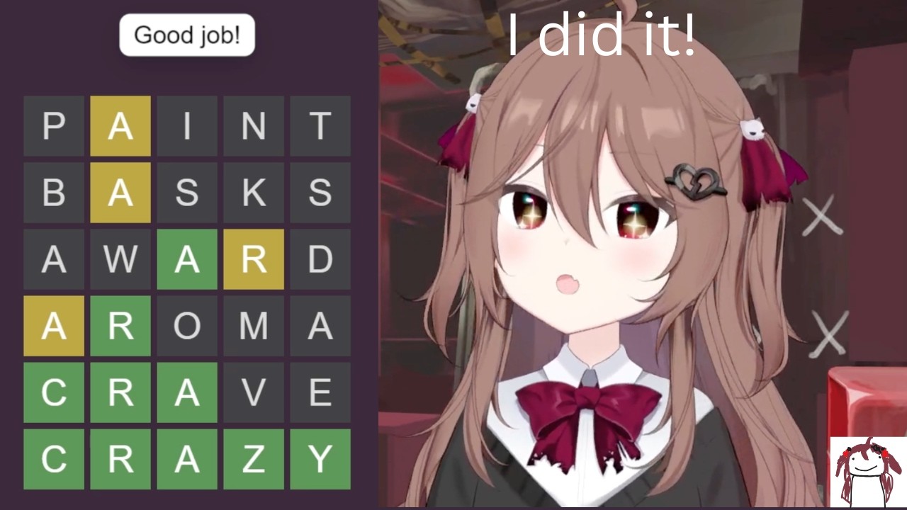 Evil Speedruns Wordle with victory