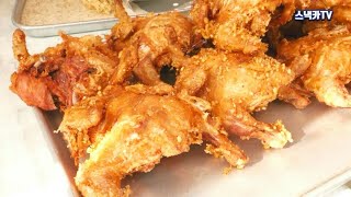 전주 모래내 치맥페스티벌 농부아저씨 가마솥 옛날통닭 | Uncle old chicken farmer | Korean Street Food