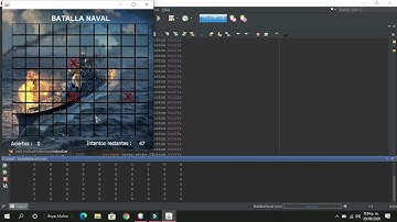 Código y funcionamiento de vídeo juego (Batalla naval) programado en NetBeans (Java).