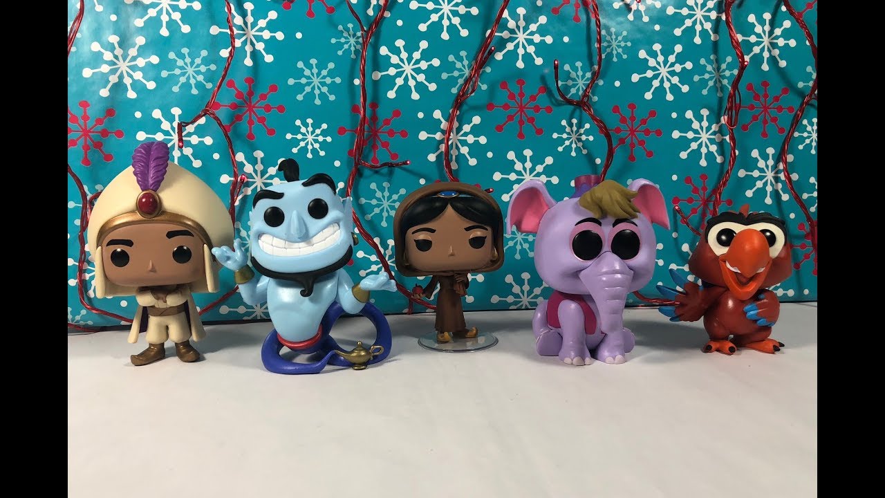 Funko POP! Disney Aladdin: Prince Ali, Jasmine in Disguise (Possible  Limited Chase Edition), Elephant Abu, Genie with Lamp (Collector's  Edition)