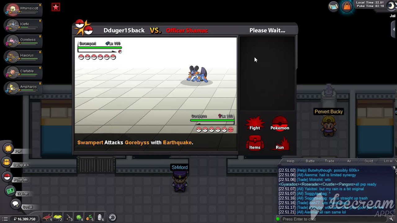 POKEMON REVOLUTION ONLINE BATON PASS TEAM (HARD MODE), BOSS SHAMAC