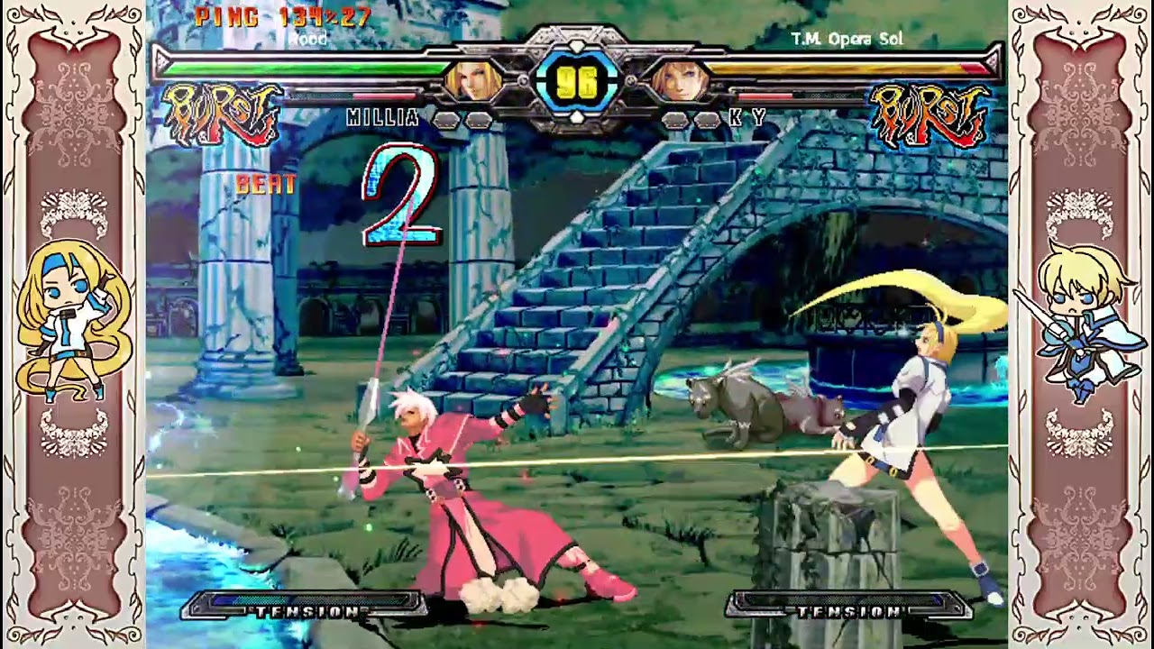 Rood (Millia) vs T.M. Opera Sol (Ky) - GUILTY GEAR XX ΛCORE PLUS R