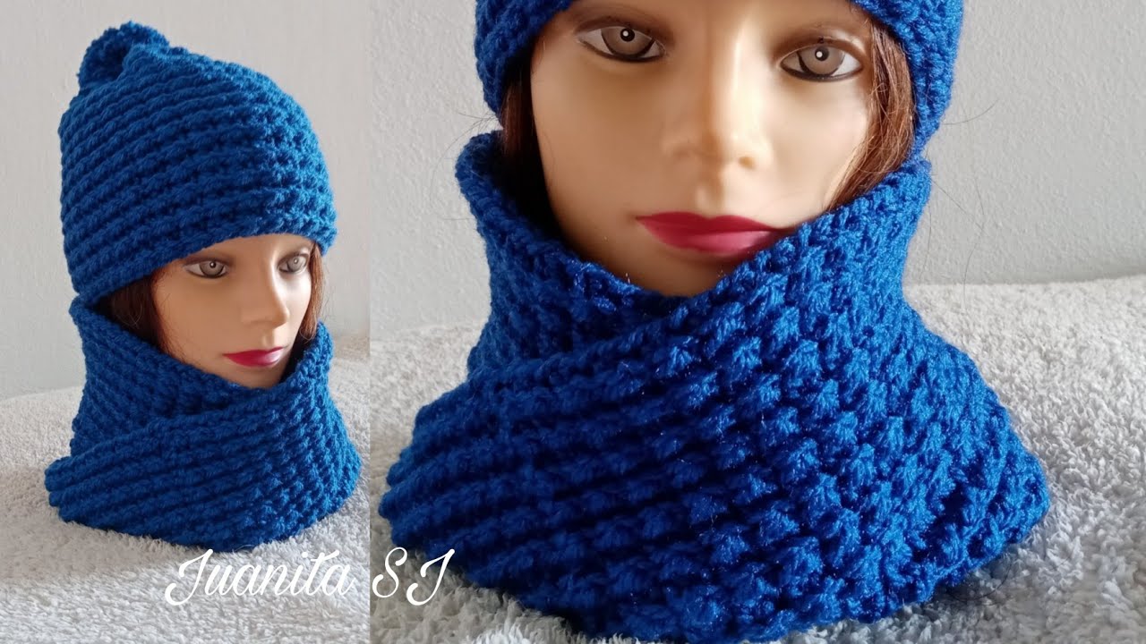 BUFANDA O CUELLO A CROCHET PASO A PASO #Crochet #JuanitaSJ - YouTube