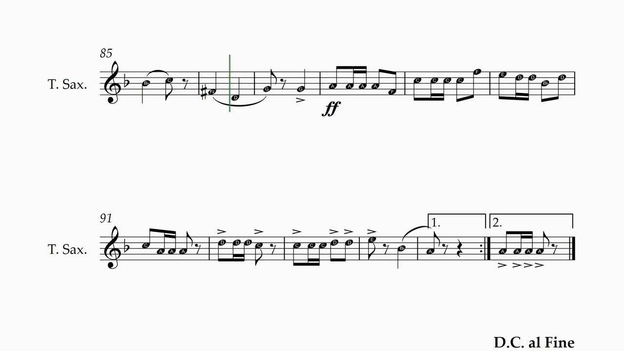 เพลงมาร์ชราชวัลลภ เทนเนอร์แซกโซโฟน Tennor Saxophone