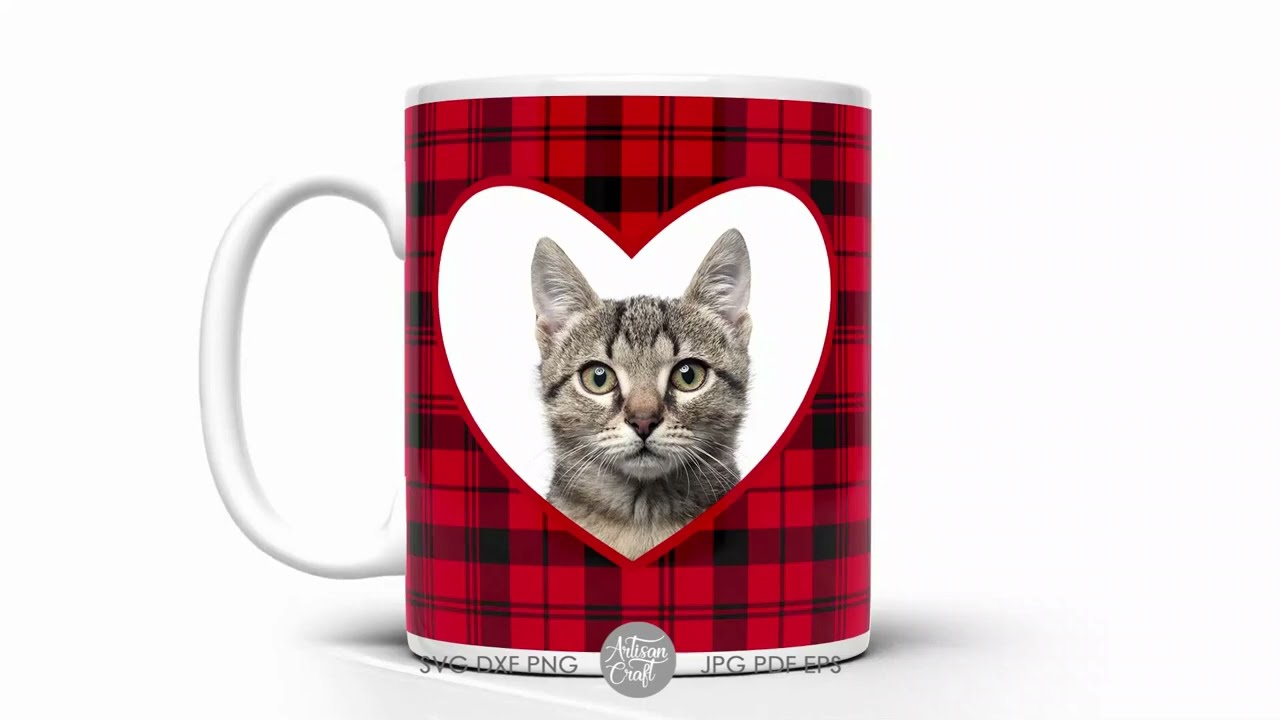 Heart photo mug PNG for Valentine's Day