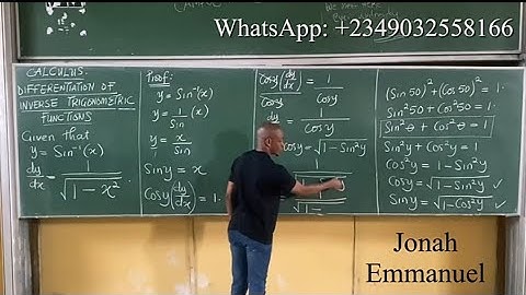 Differentiation of Inverse trigonometric functions I | Sine inverse, Cosine Inverse and Tan inverse.