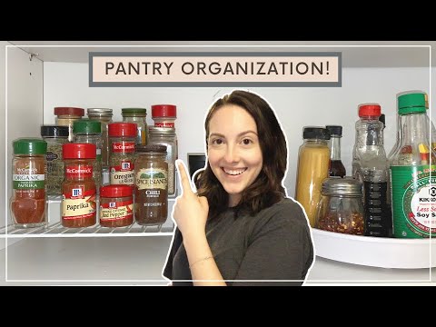 PANTRY ORGANIZATION | Organizing spices, sauces, food and more! - YouTube