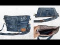 DIY Shoulder Bag | Cross Body Bag from Old Jeans  | Sewing Tutorial #diy #handmade