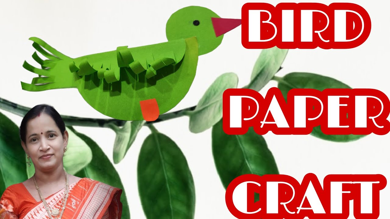 Bird Paper Craft/Making A Bird in paper/Semicircle Craft 🐦 - YouTube
