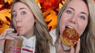 TRYING DUNKIN DONUTS NEW FALL ITEMS (TASTE TEST & REVIEW)
