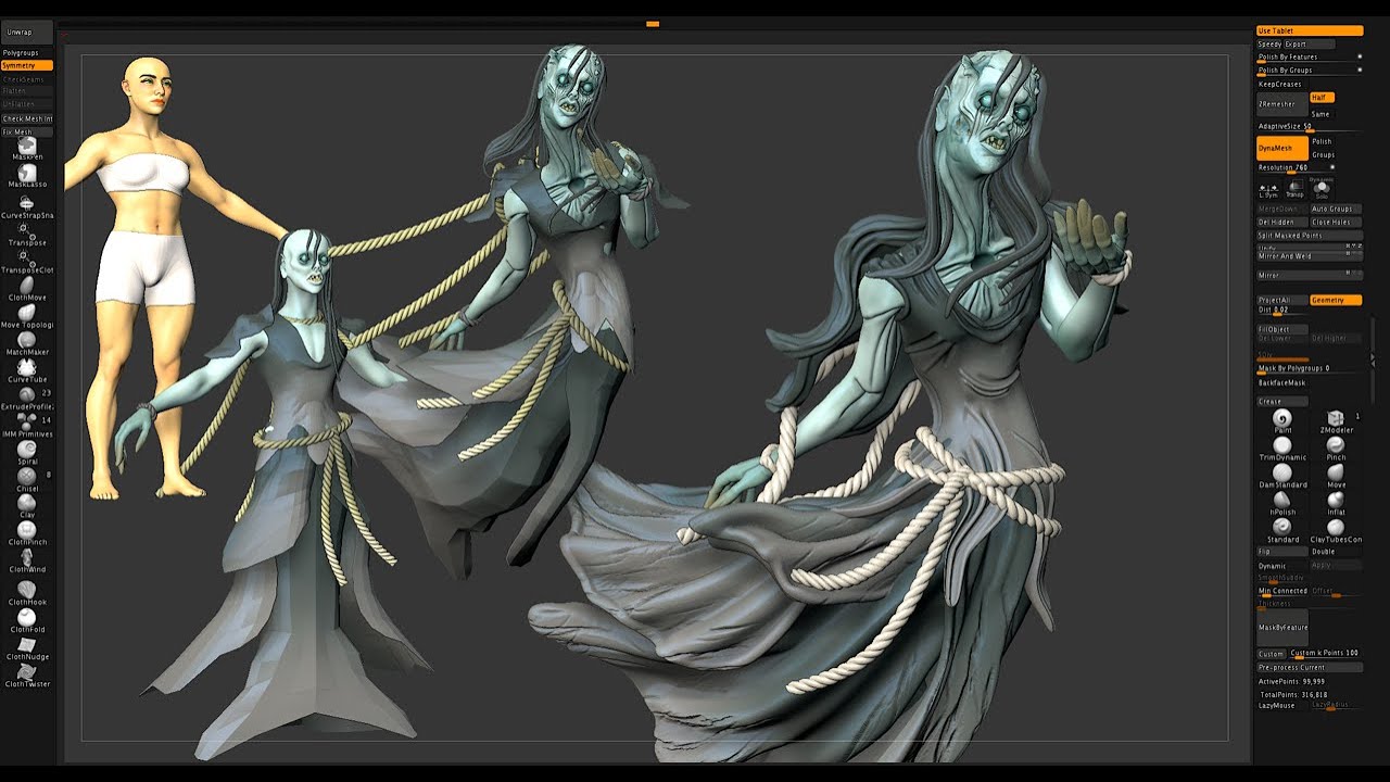 Sculpting a Ghost in ZBrush for 3D Printing - YouTube