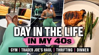 DAY IN THE LIFE IN MY 40s | Gym, Trader Joe’s Haul, Thrifting + Dinner