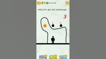 #short Draw 2 save 😍 can save him level the help him get the hamburger 🤣# puzzle games # puzzle #
