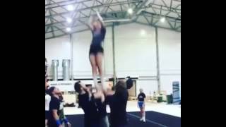 Cheerleader Accidentally Kicks Guy In Face