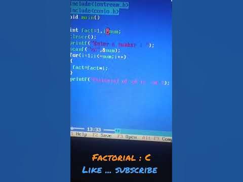 Factorial in C #cprogramming #learncoding #nehamaam #turbocpp # ...
