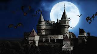 Castle Moon Night Bats Halloween Mystical