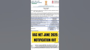 UGC NET JUNE 2025 NOTIFICATION OUT | ugc net 2025 | ugc net notification2025 | ugc net update#ugcnet