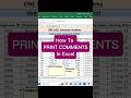 How To PRINT COMMENTS In Excel
