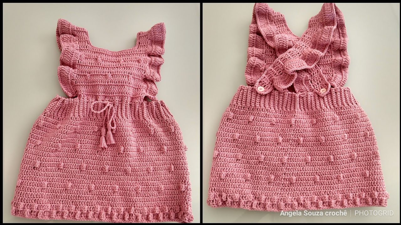 vestido de croche para bebe de 3 a 6 meses