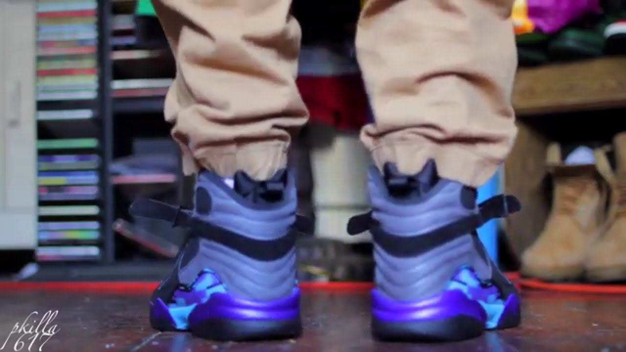 jordan 8 white aqua on feet